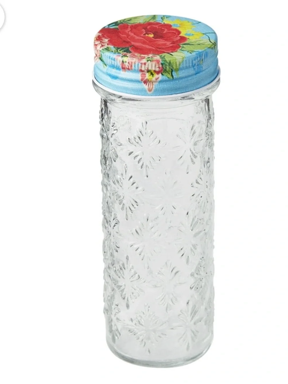 The Pioneer Woman Sweet Rose Acacia Wood Spice Rack with Glass Decorative Jars